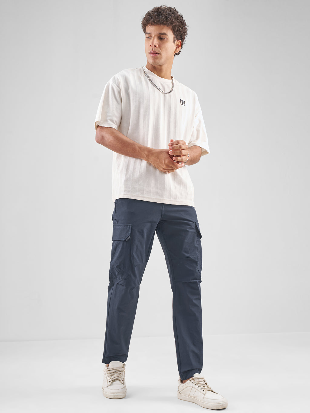 Highlander Men Blue Relaxed Fit Solid Cargos - Blue - Image 2
