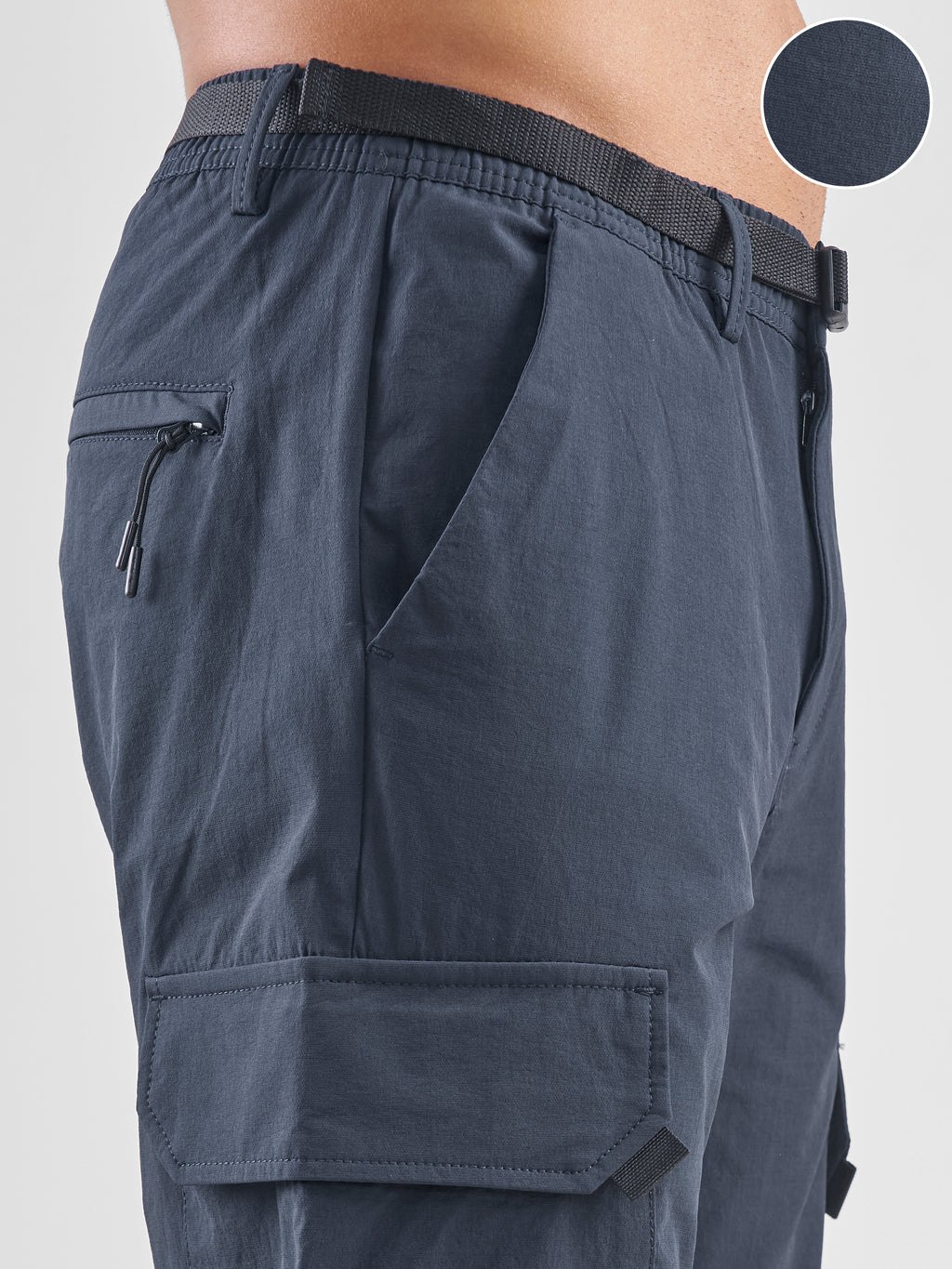 Highlander Men Blue Relaxed Fit Solid Cargos - Blue - Image 5