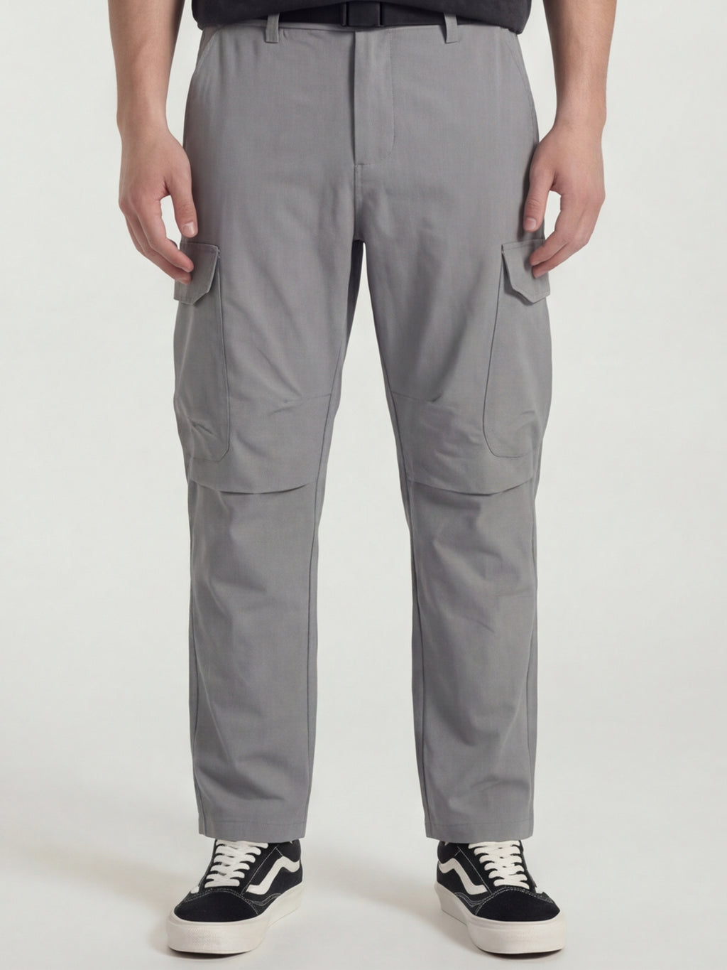 Highlander Men Grey Relaxed Fit Solid Cargos - Grey - Image 1