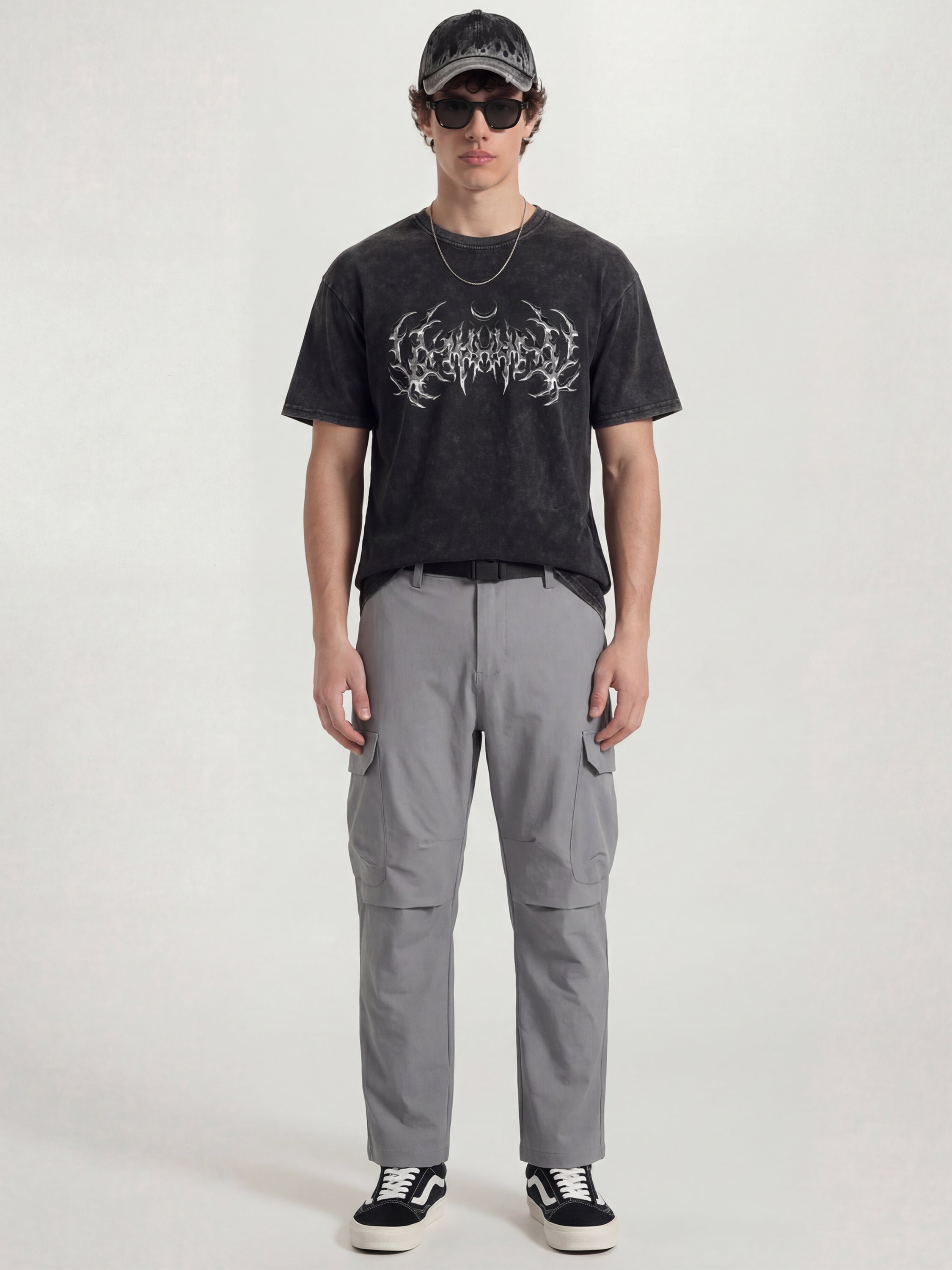 Highlander Men Grey Relaxed Fit Solid Cargos - Grey - Image 2