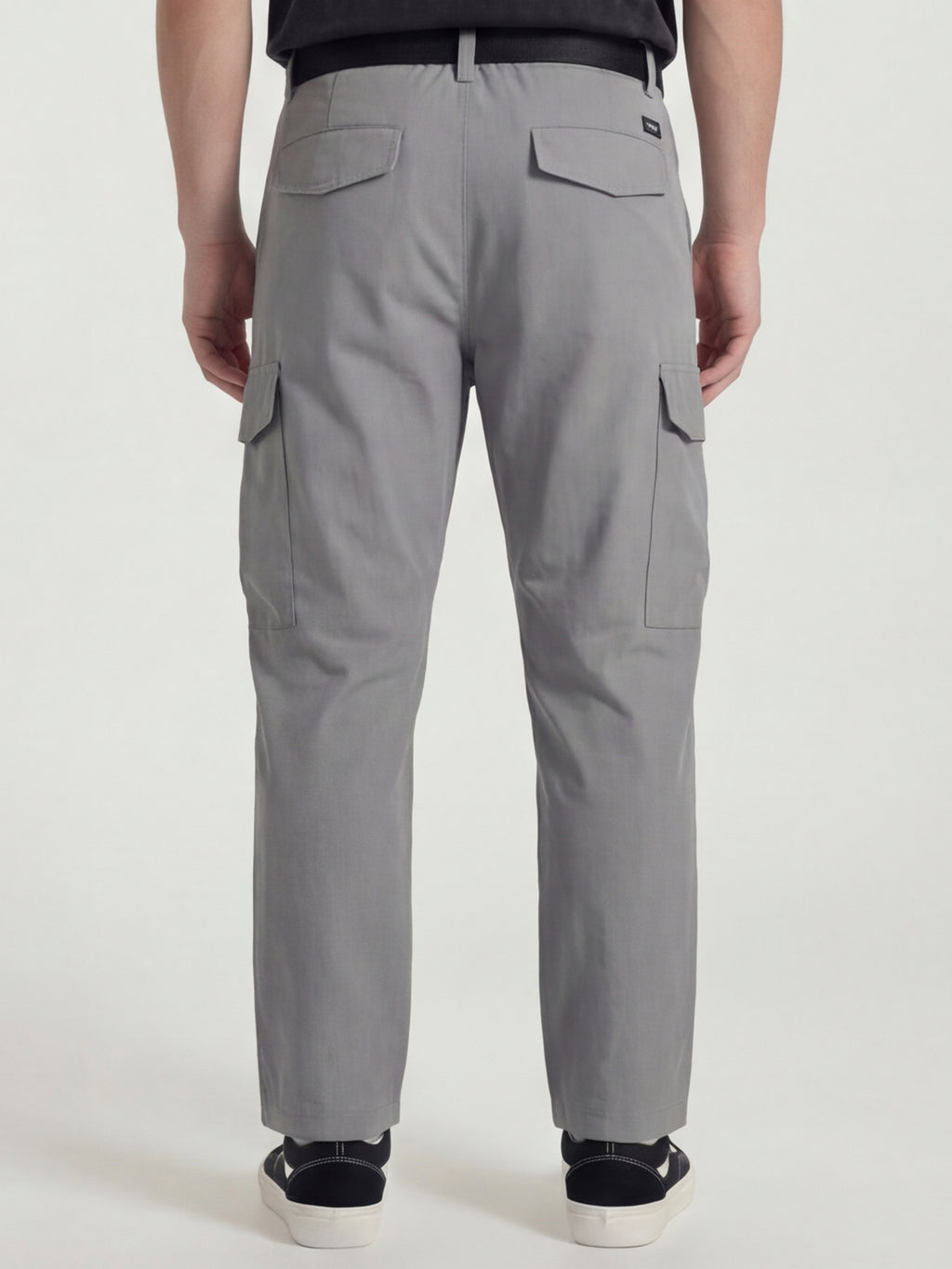 Highlander Men Grey Relaxed Fit Solid Cargos - Grey - Image 3