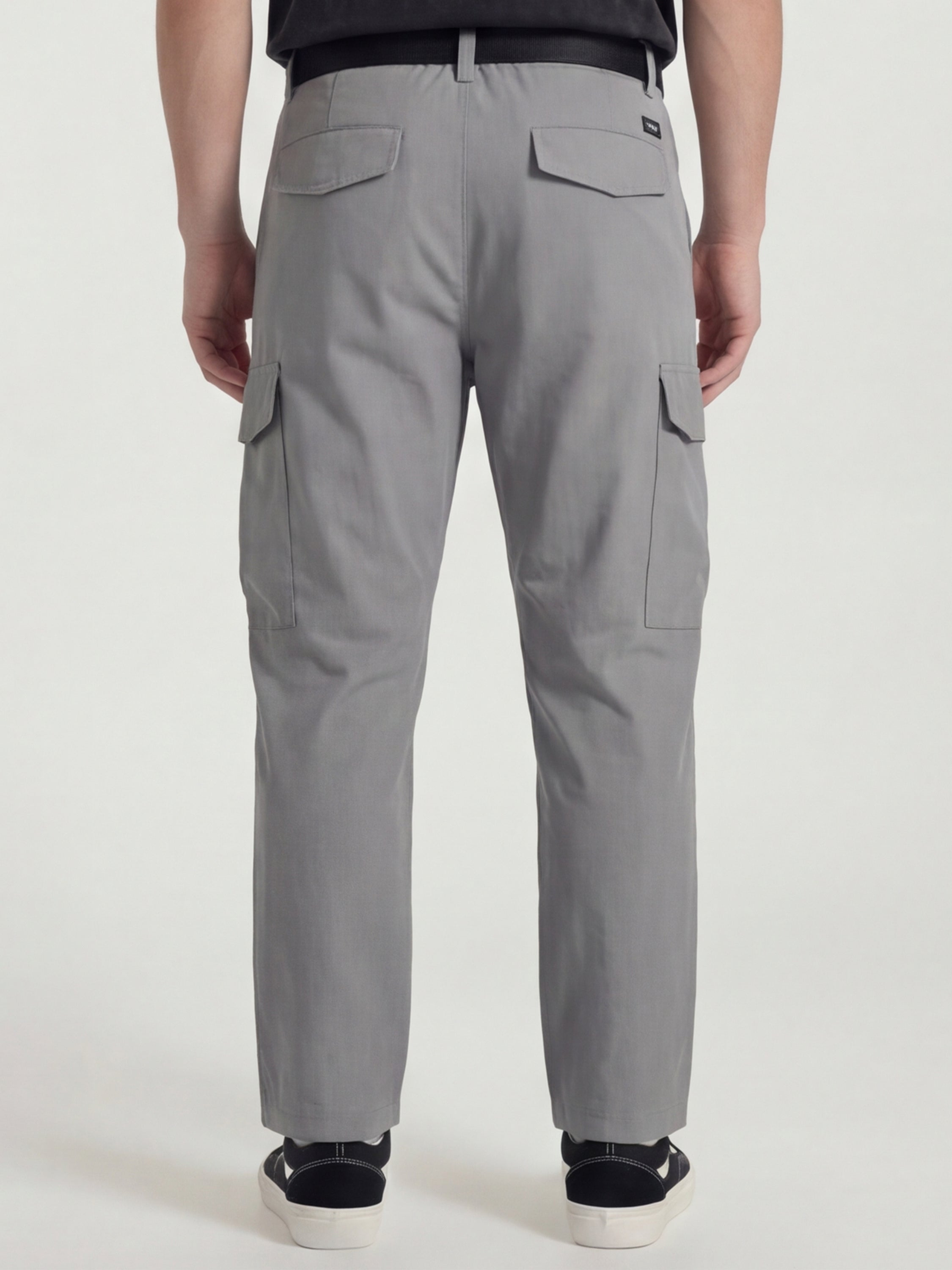Highlander Men Grey Relaxed Fit Solid Cargos - Grey - Image 3