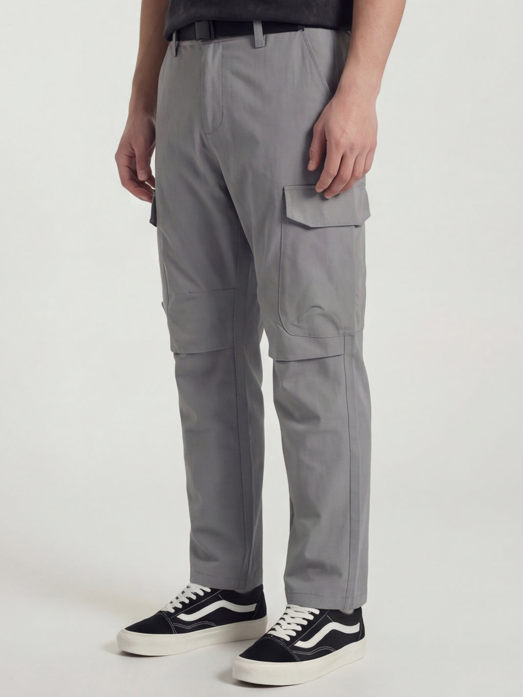 Highlander Men Grey Relaxed Fit Solid Cargos - Grey - Image 4