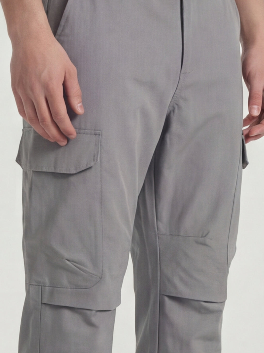 Highlander Men Grey Relaxed Fit Solid Cargos - Grey - Image 5