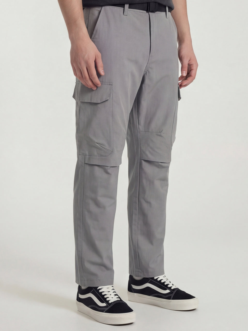 Highlander Men Grey Relaxed Fit Solid Cargos - Grey - Image 6