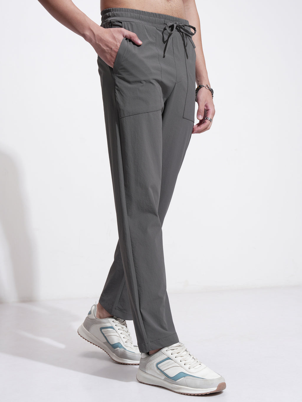 Highlander Men Grey Relaxed Fit Solid Casual Trouser - Grey - Image 6