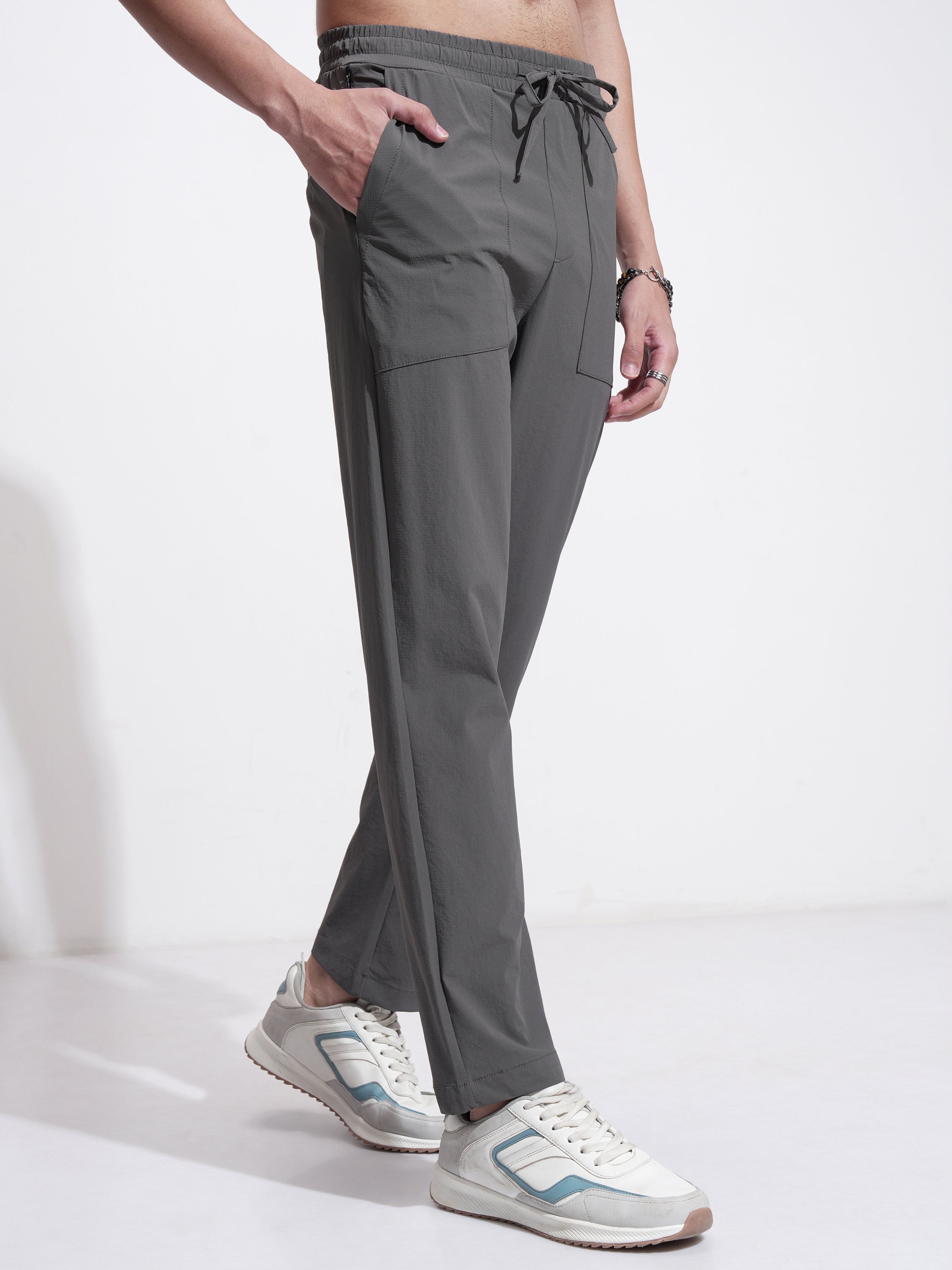 Highlander Men Grey Relaxed Fit Solid Casual Trouser - Grey - Image 6