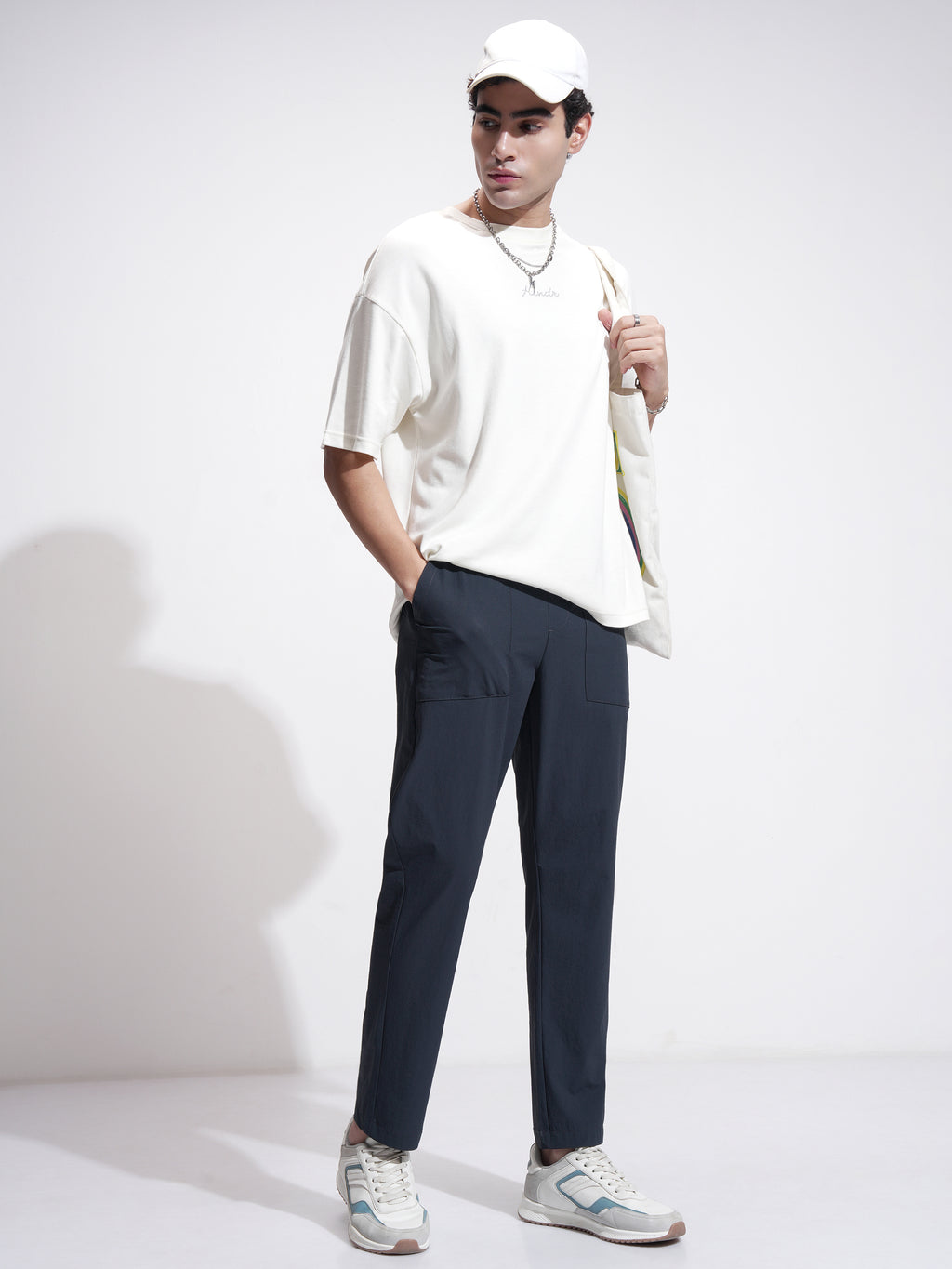 Highlander Men Blue Relaxed Fit Solid Casual Trouser - Blue - Image 2