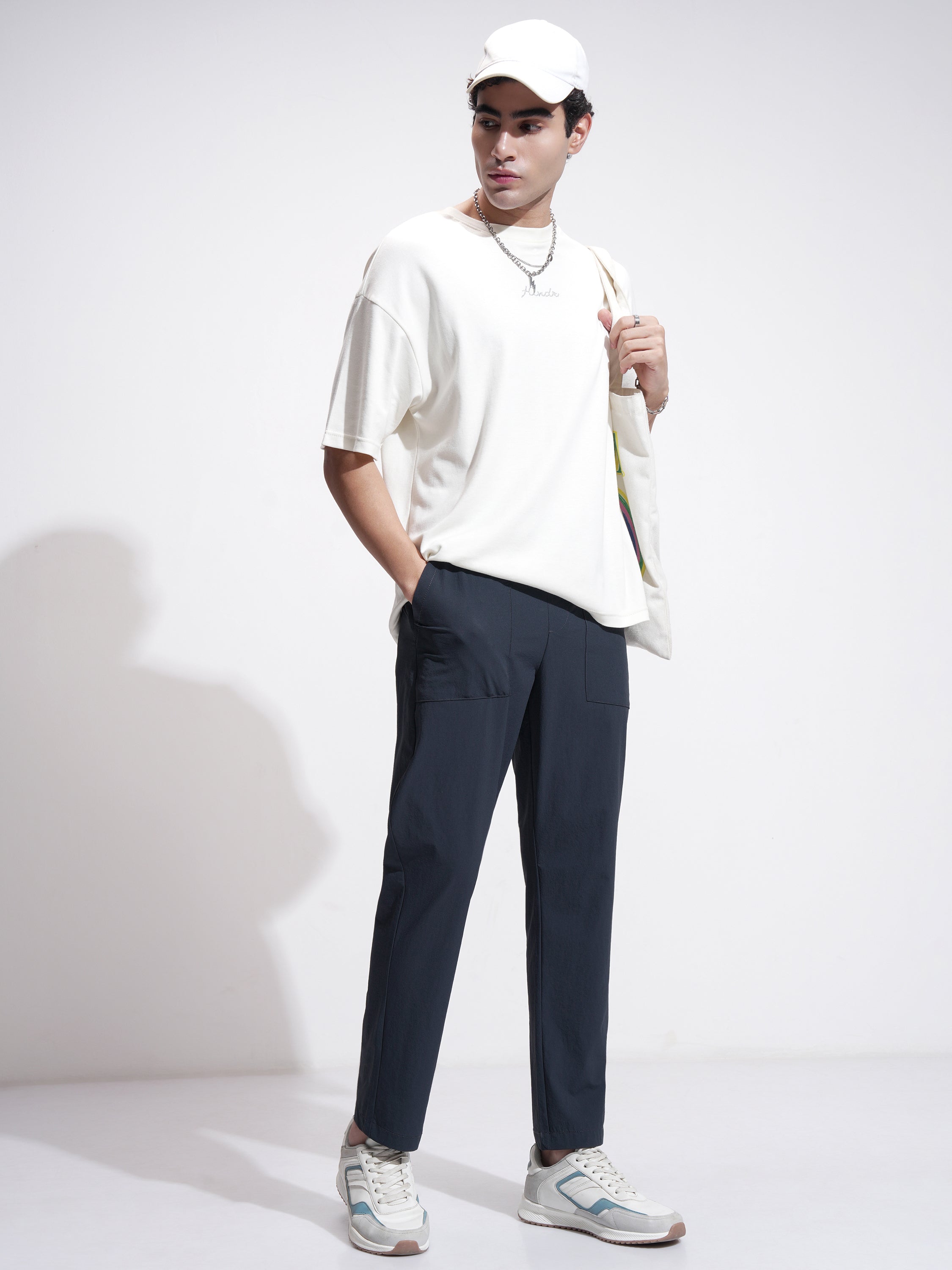 Highlander Men Blue Relaxed Fit Solid Casual Trouser - Blue - Image 2