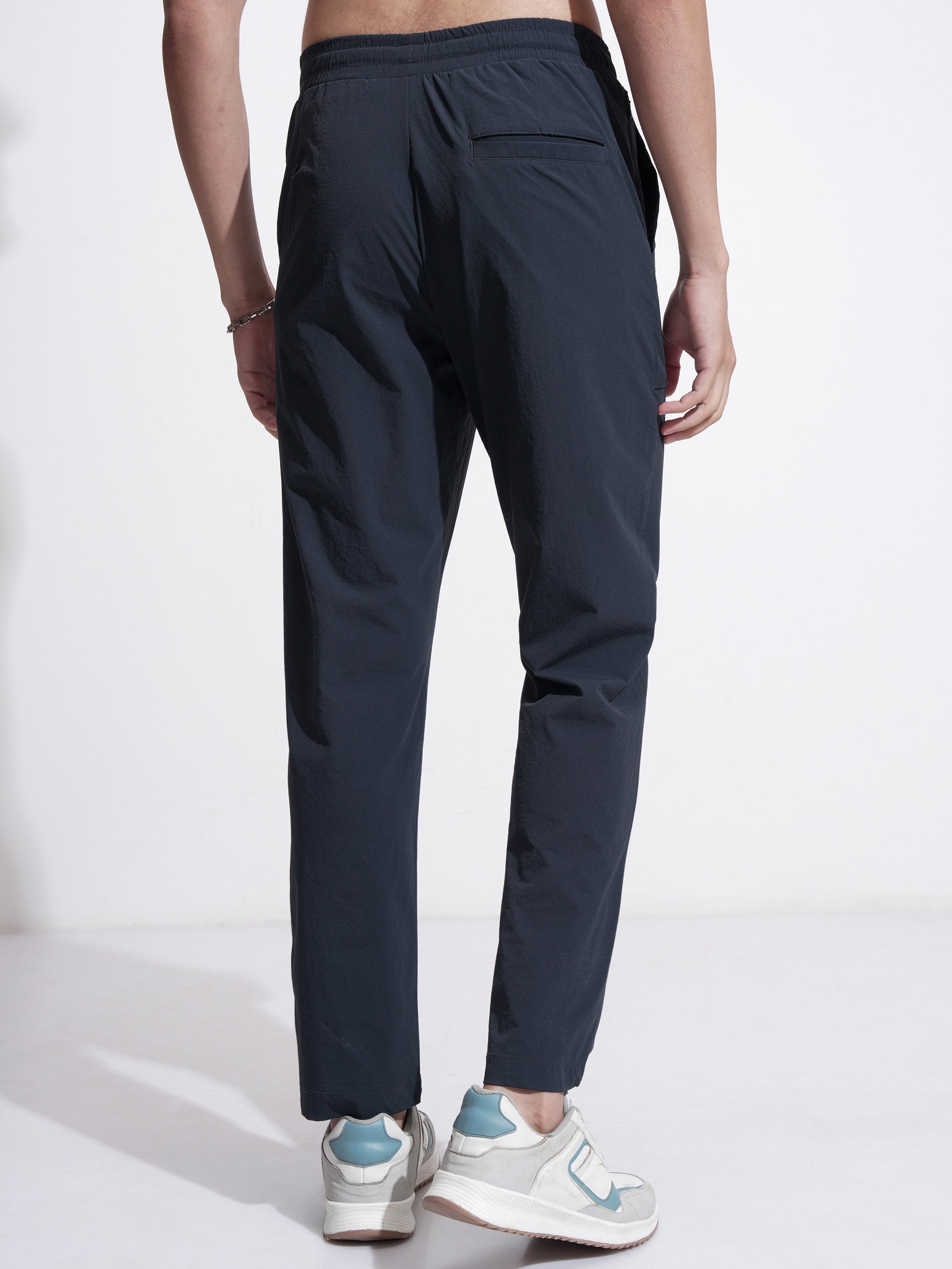 Highlander Men Blue Relaxed Fit Solid Casual Trouser - Blue - Image 3