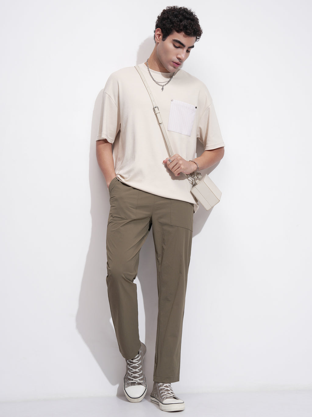 Highlander Men Brown Relaxed Fit Solid Casual Trouser - Brown - Image 2