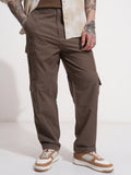 Highlander Men Brown Loose Fit Solid Cargo - Brown - Image 1