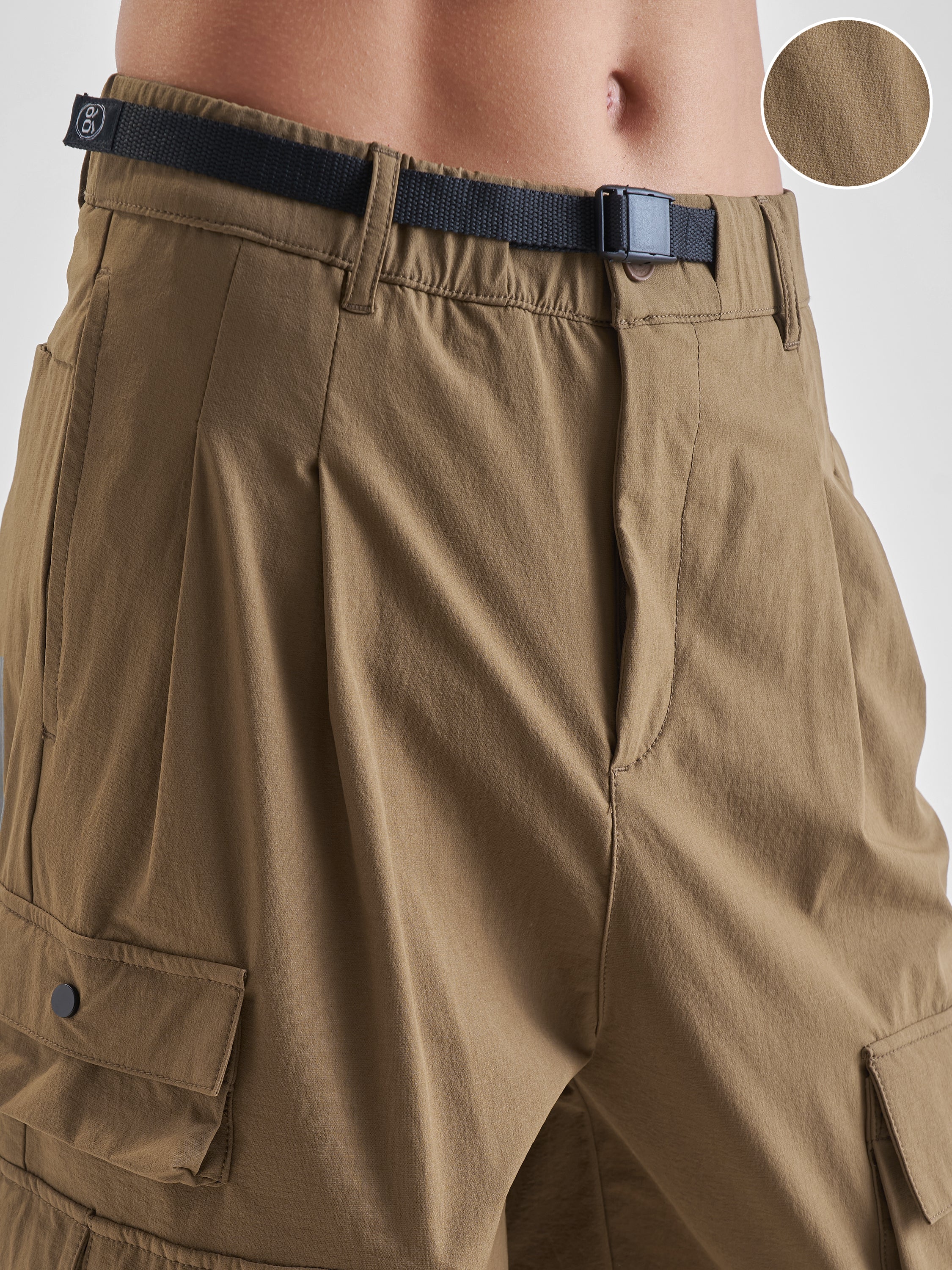 Highlander Men Brown Loose Fit Solid Cargos - Brown - Image 5