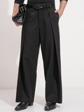 Highlander Men Black Samurai Fit Solid Formal Trouser - Black - Image 1
