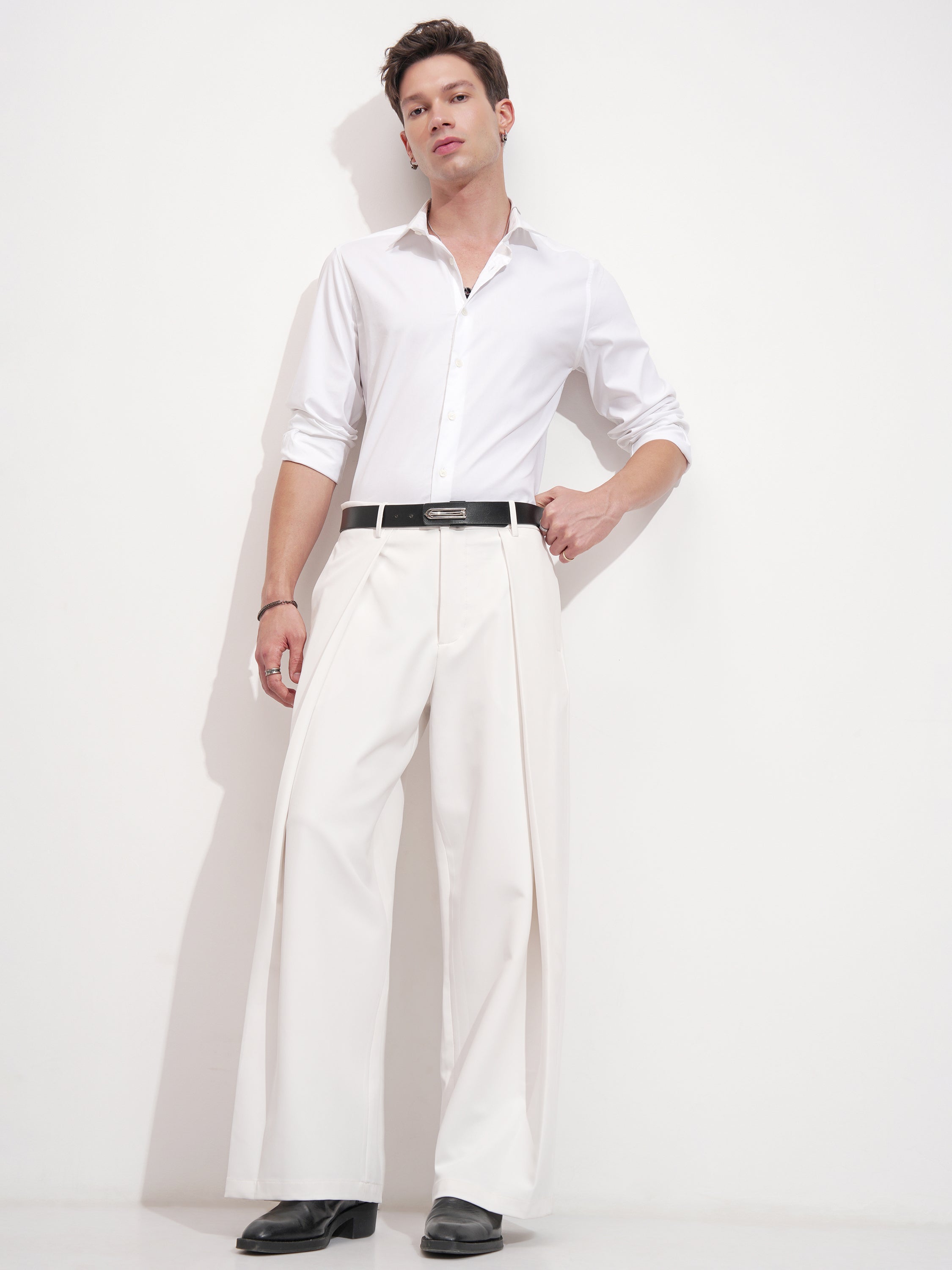 Highlander Men Grey Samurai Fit Solid Formal Trouser - Grey - Image 2