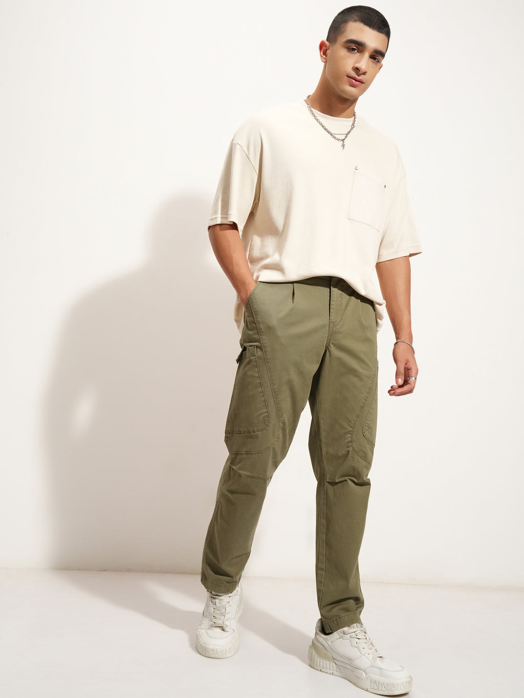 Highlander Men Brown Relaxed Fit Solid Cargo - Brown - Image 2