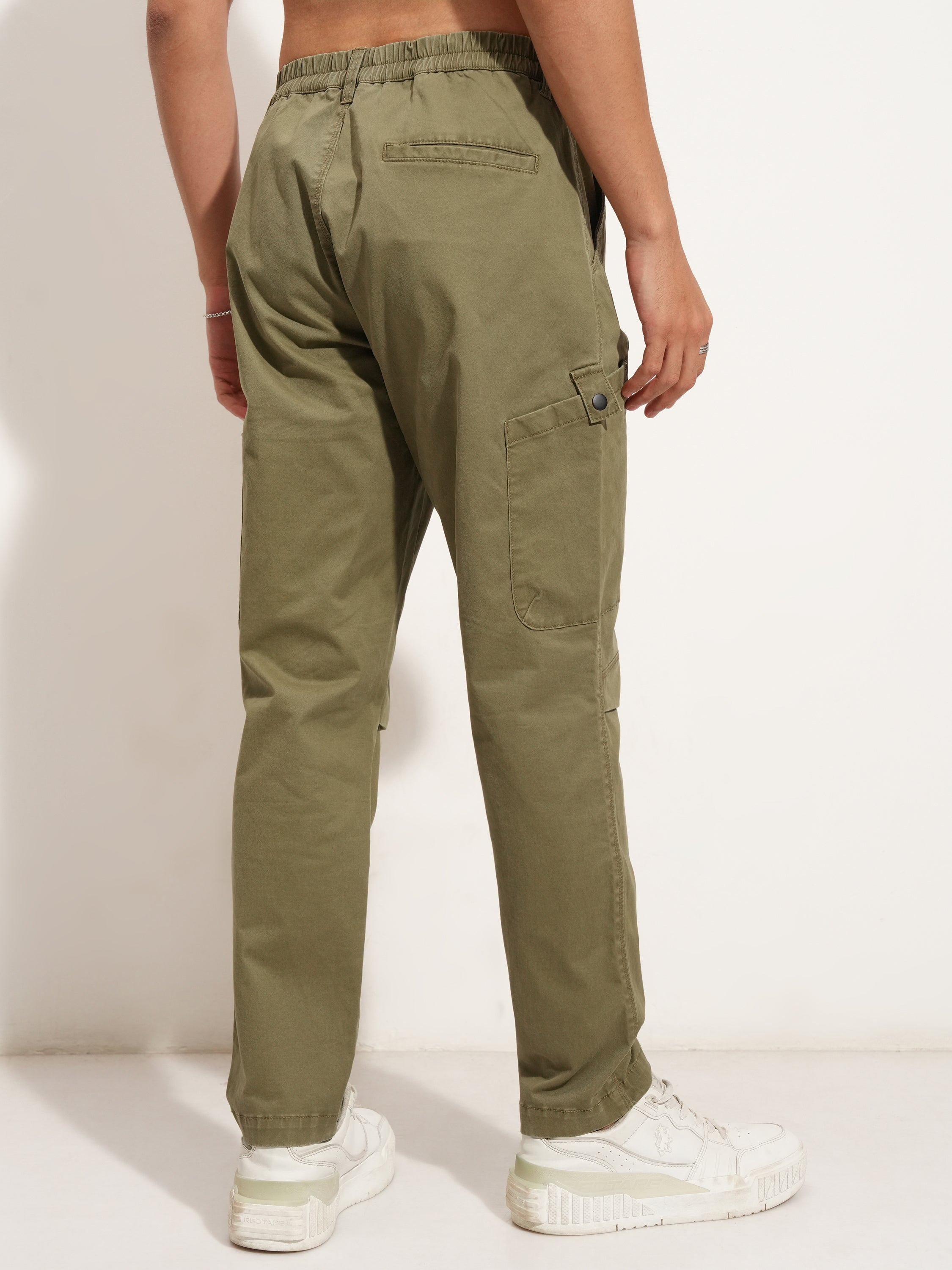 Highlander Men Brown Relaxed Fit Solid Cargo - Brown - Image 3