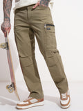 Highlander Men Brown Regular Fit Solid Cargo - Brown - Image 1