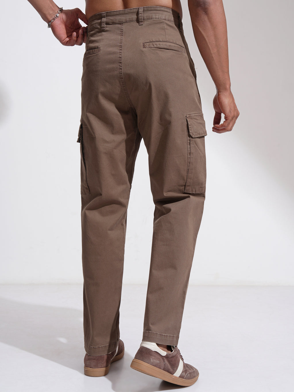 Highlander Men Brown Relaxed Fit Solid Cargo - Brown - Image 3