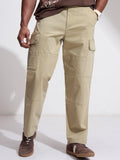 Highlander Men Beige Relaxed Fit Solid Cargo - Beige - Image 1