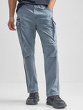 Highlander Men Blue Relaxed Fit Solid Cargos - Blue - Image 1