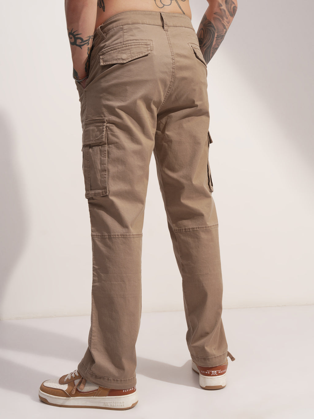 Highlander Men Brown Relaxed Fit Solid Cargo - Brown - Image 3