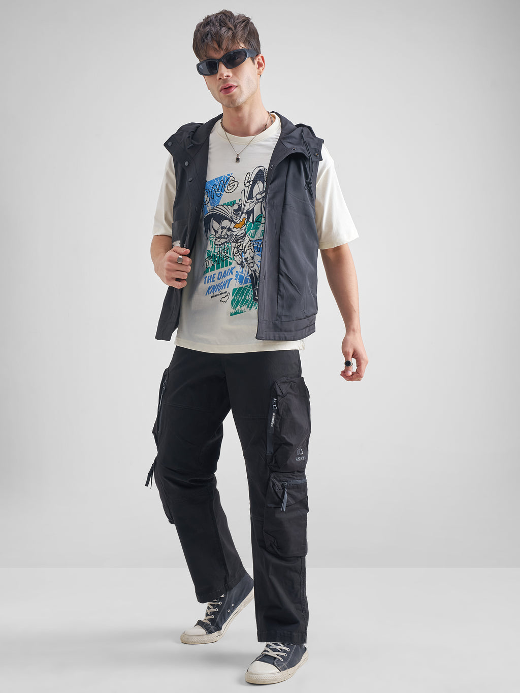 Highlander Men Black Relaxed Fit Solid Cargos - Black - Image 2