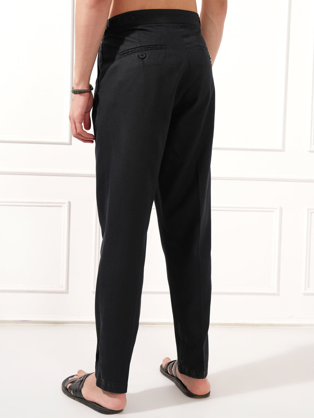 Highlander Men Black Relaxed Fit Solid Casual Trouser - Black - Image 3