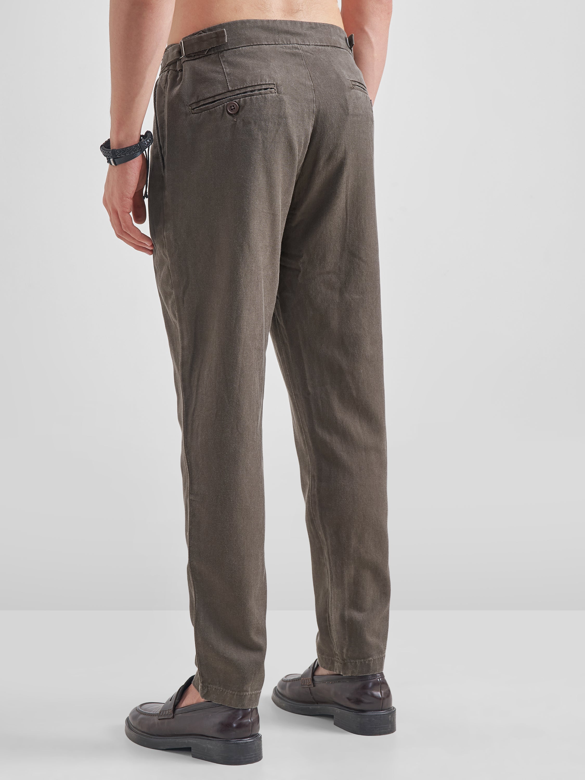 Highlander Men Olive Regular Fit Solid Trouser - Olive - Image 3
