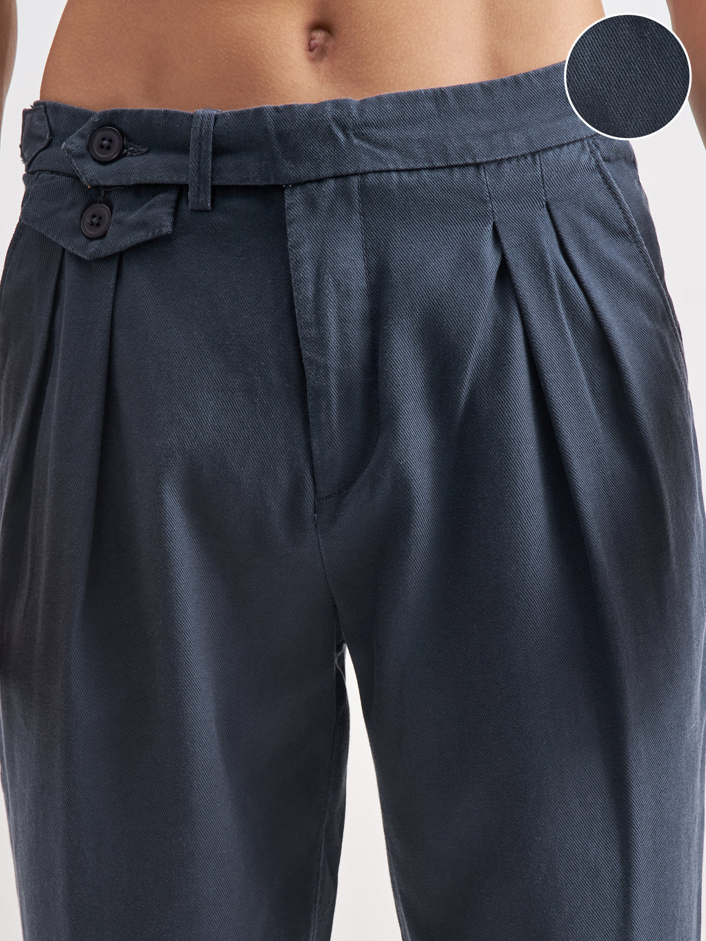 Highlander Men Blue Tapered Fit Casual Trouser - Blue - Image 5