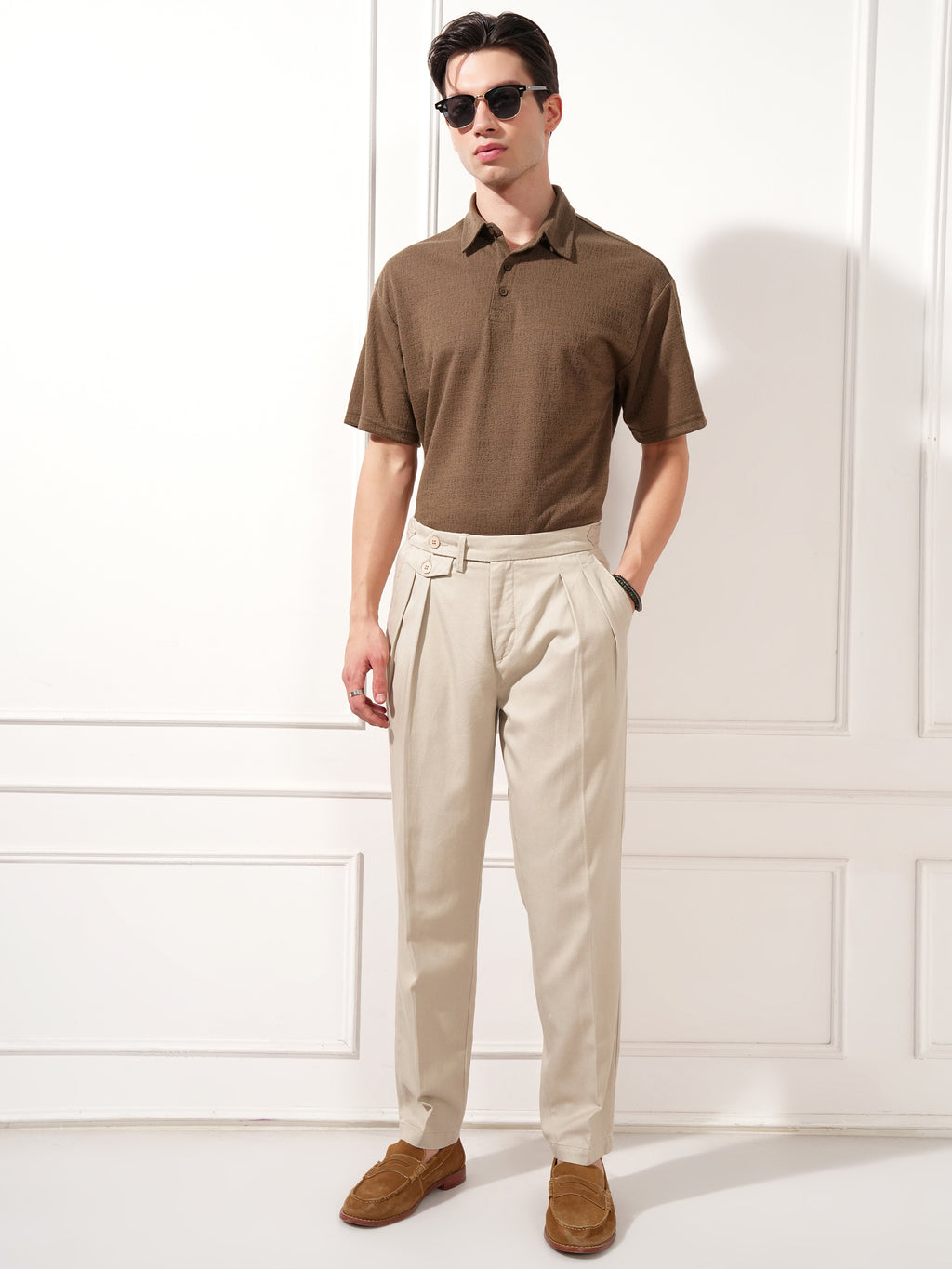 Highlander Men Grey Relaxed Fit Solid Casual Trouser - Grey - Image 2