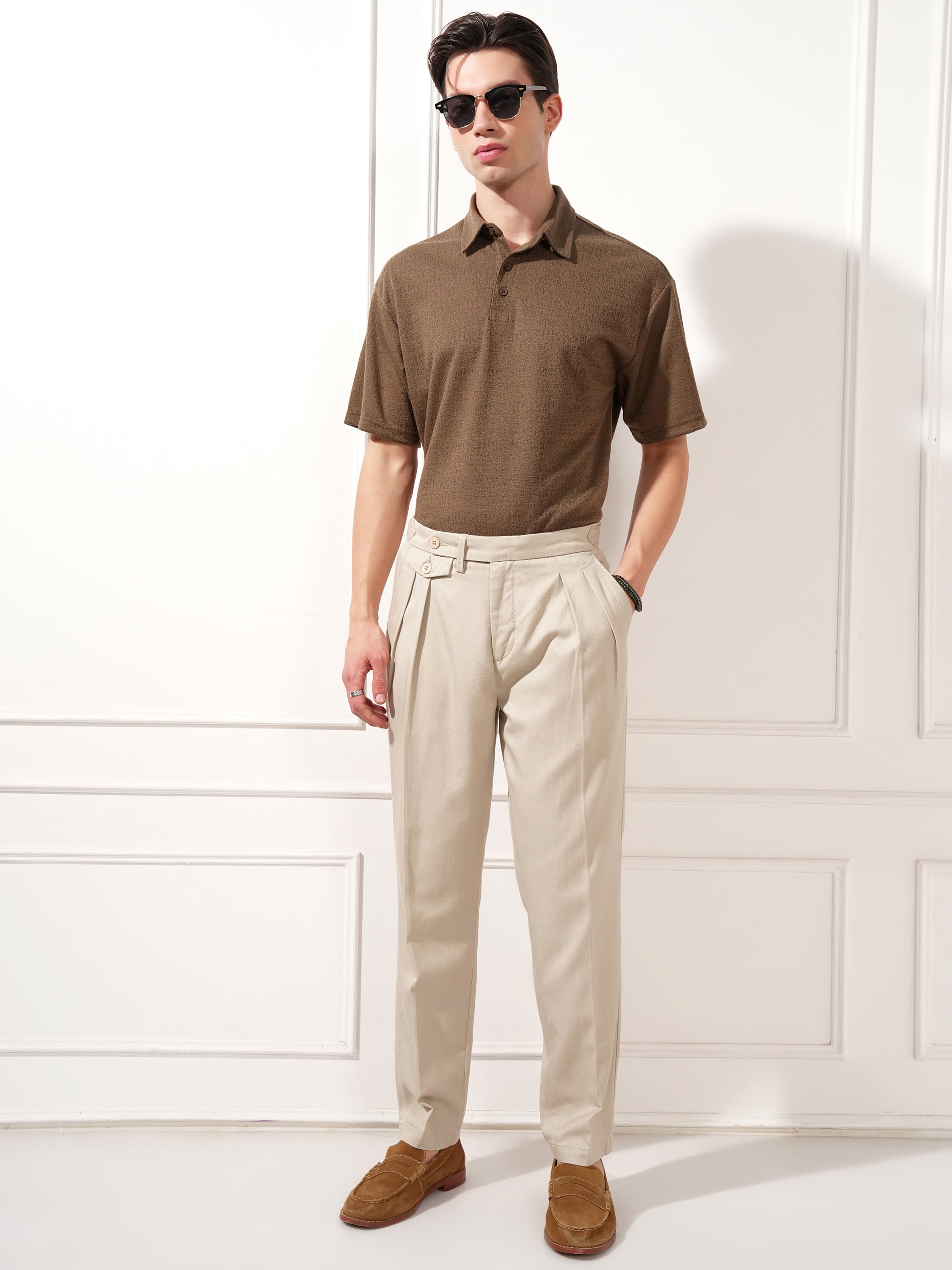 Highlander Men Grey Relaxed Fit Solid Casual Trouser - Grey - Image 2