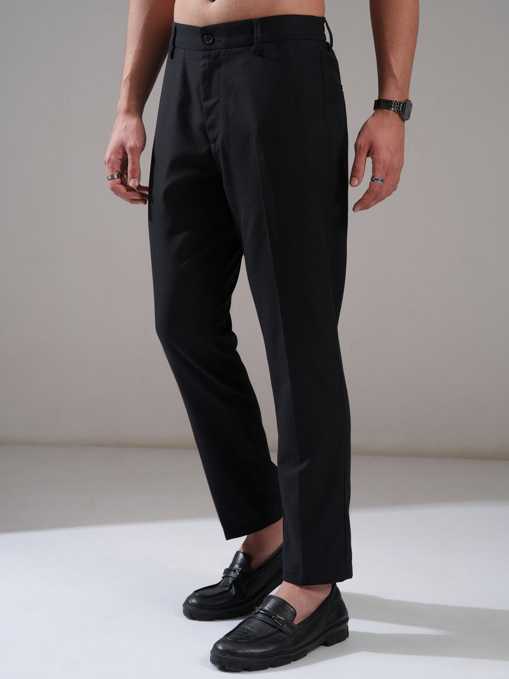 Highlander Men Blue Relaxed Fit Solid Casual Trouser - Blue - Image 4