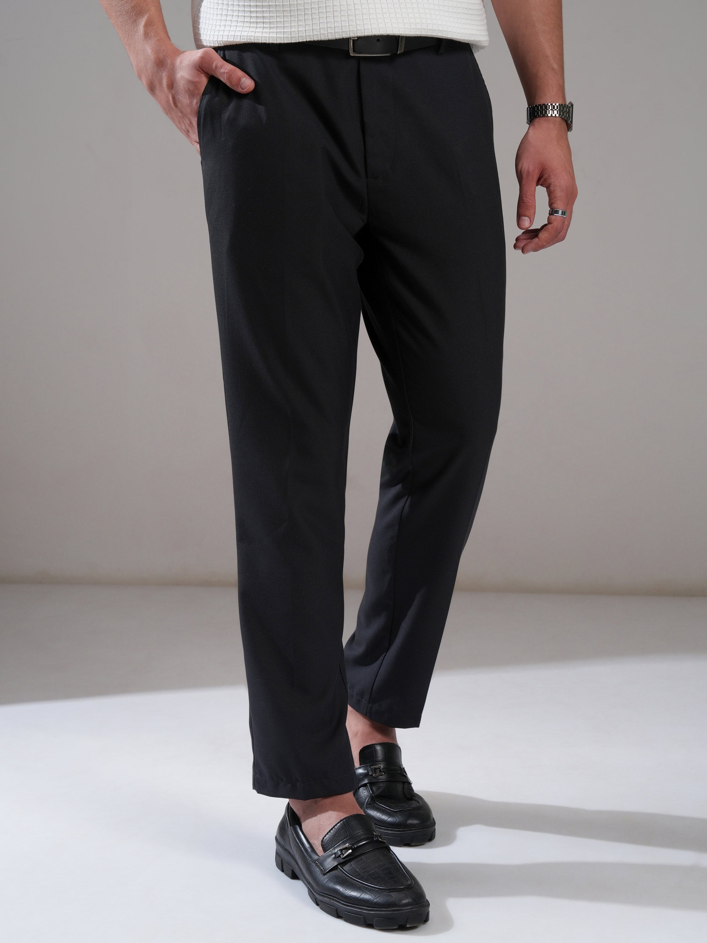 Highlander Men Blue Relaxed Fit Solid Casual Trouser - Blue - Image 6