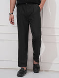 Highlander Men Black Straight Fit Solid Casual Trouser - Black - Image 1