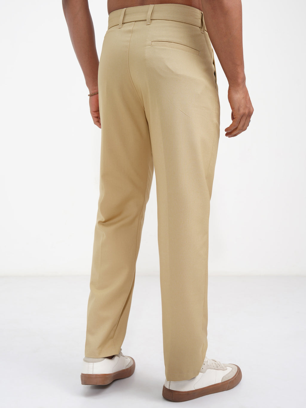 Highlander Men Brown Regular Fit Solid Korean Pant - Brown - Image 3