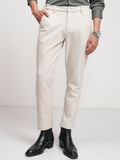 Highlander Men Off White Slim Fit Solid Formal Trouser - Off White - Image 1