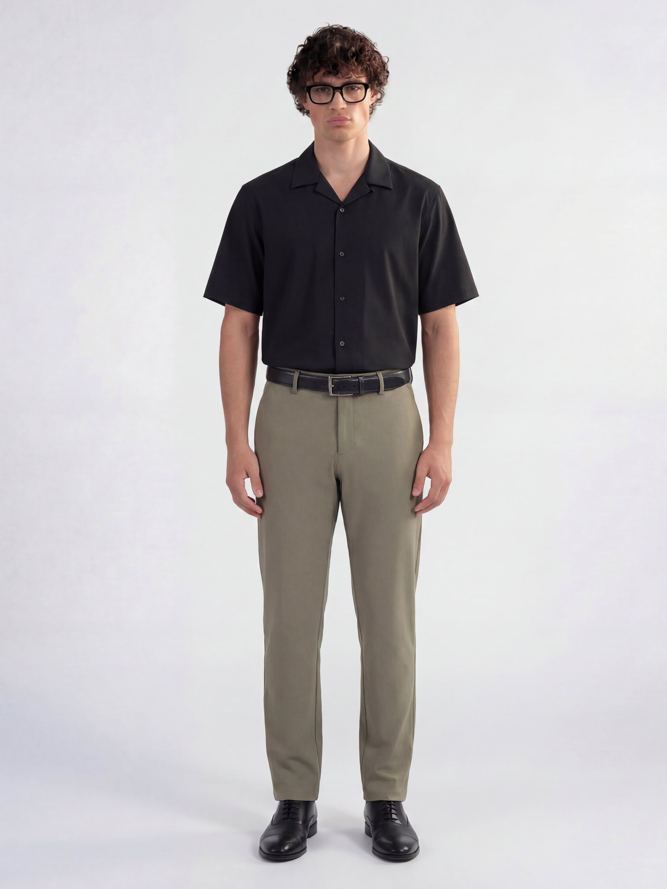 Highlander Men Olive Slim Fit Solid Formal Trouser - Olive - Image 2