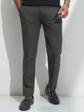 Highlander Men Charcoal Slim Fit Solid Casual Trouser - Charcoal - Image 1