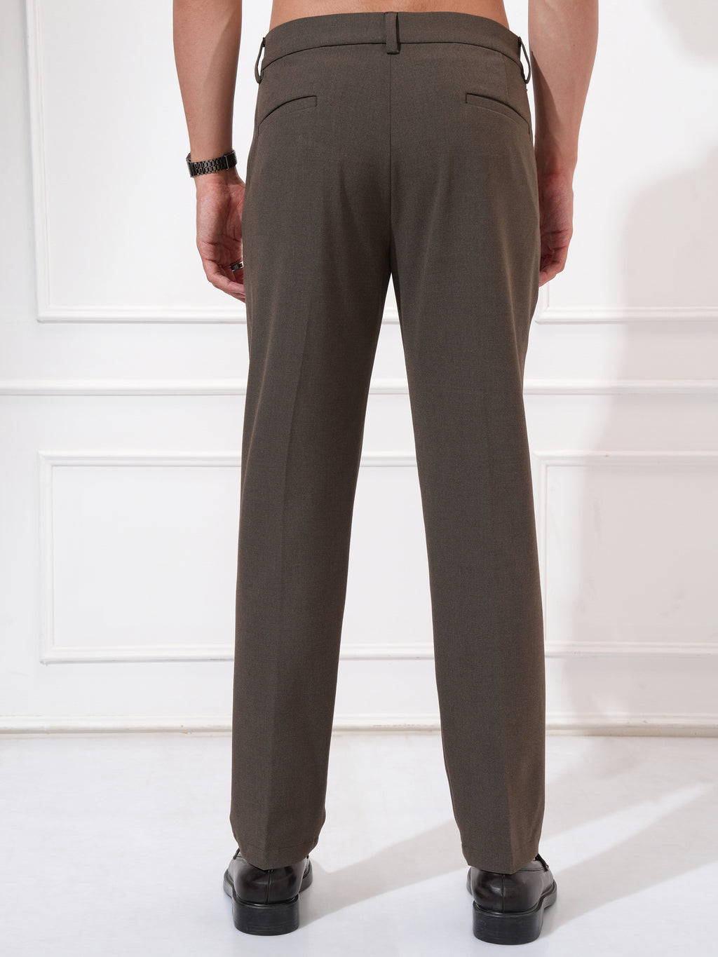 Highlander Men Khaki Slim Fit Solid Casual Trouser - Khaki - Image 3