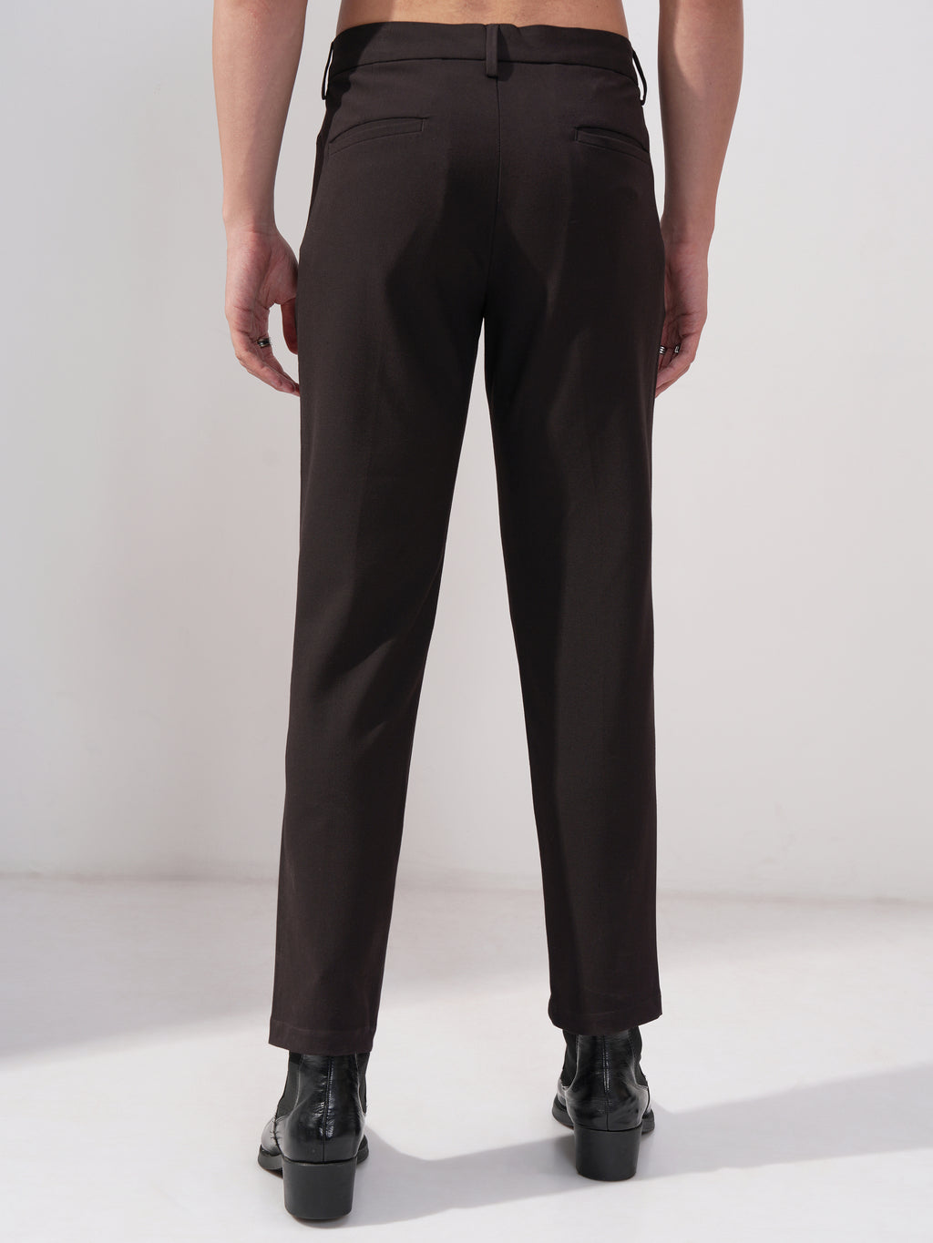 Highlander Men Purple Slim Fit Solid Formal Trouser - Purple - Image 3