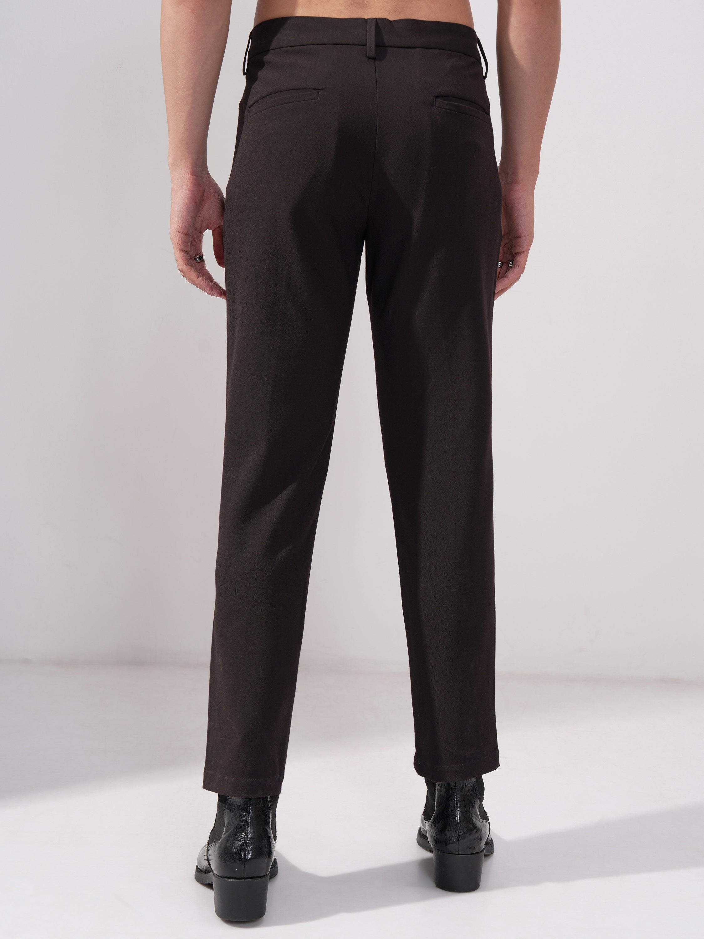 Highlander Men Purple Slim Fit Solid Formal Trouser - Purple - Image 3