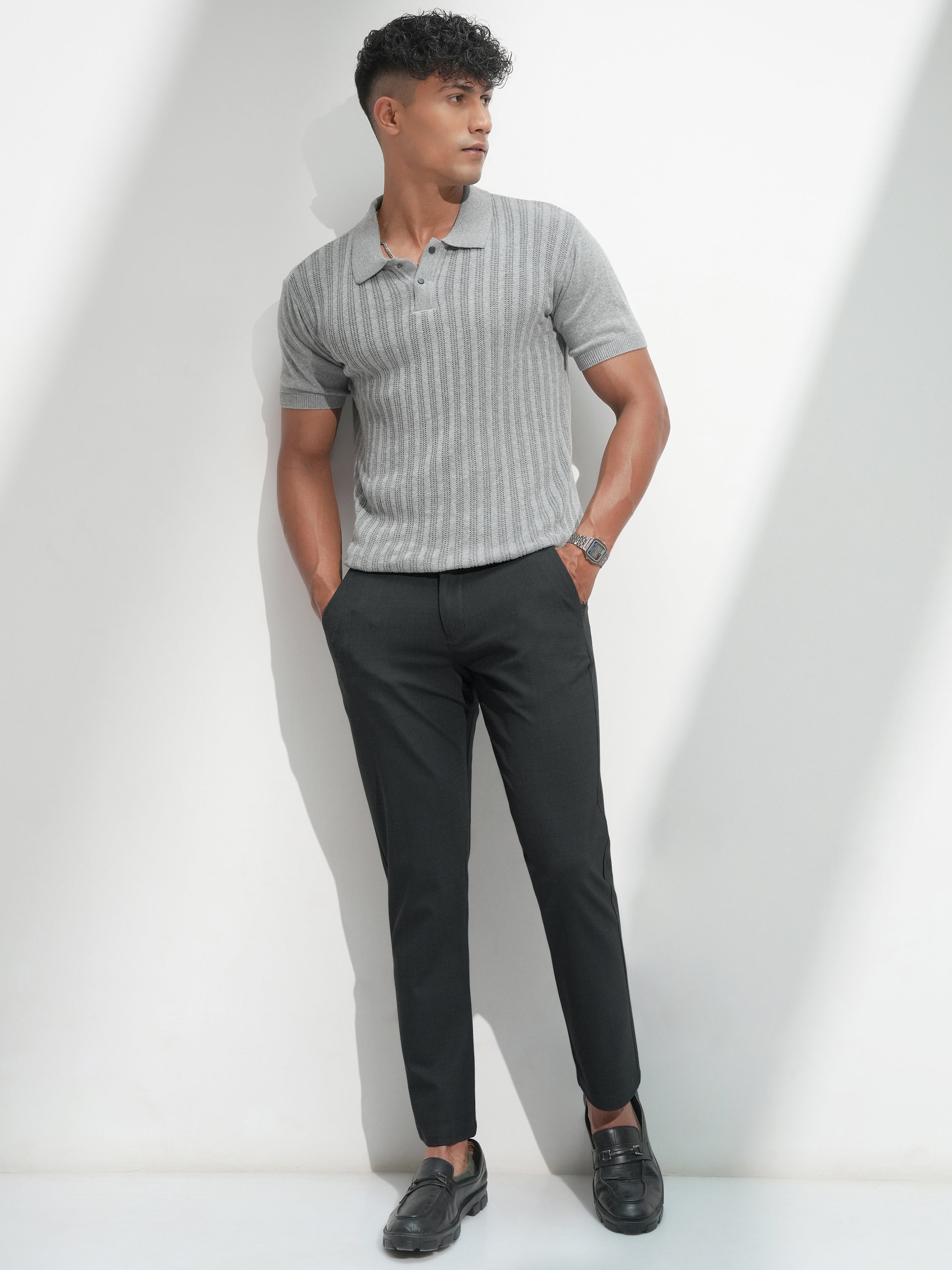 Highlander Men Teal Slim Fit Solid Casual Trouser - Teal - Image 2