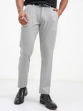 Highlander Men Grey Slim Fit Checked Casual Trouser - Grey - Image 1