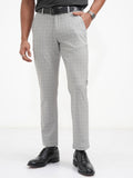 Highlander Men Grey Slim Fit Checked Casual Trouser - Grey - Image 1