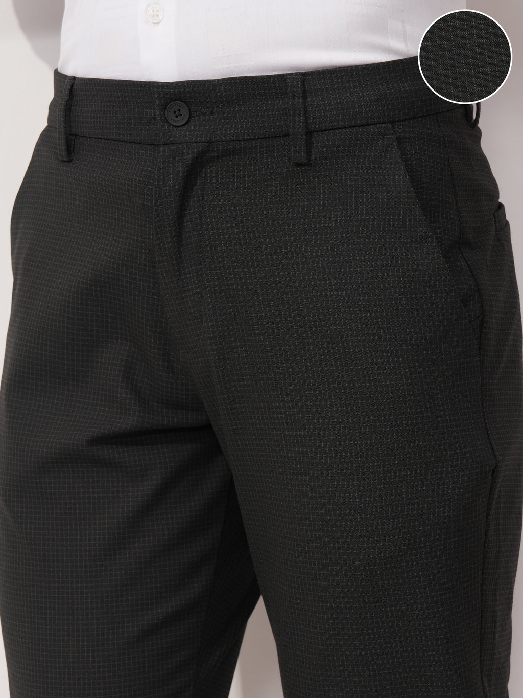Highlander Men Black Slim Fit Solid Formal Trouser - Black - Image 5