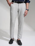 Highlander Men Grey Slim Fit Checked Casual Trouser - Grey - Image 1