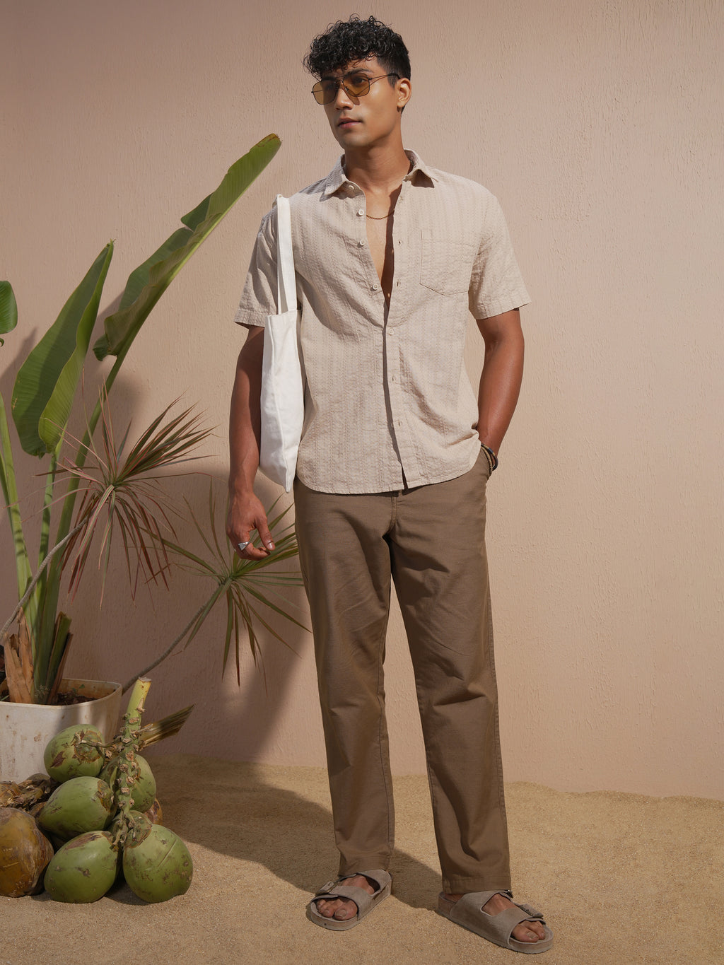 Highlander Men Brown Relaxed Fit Solid Casual Trouser - Brown - Image 2