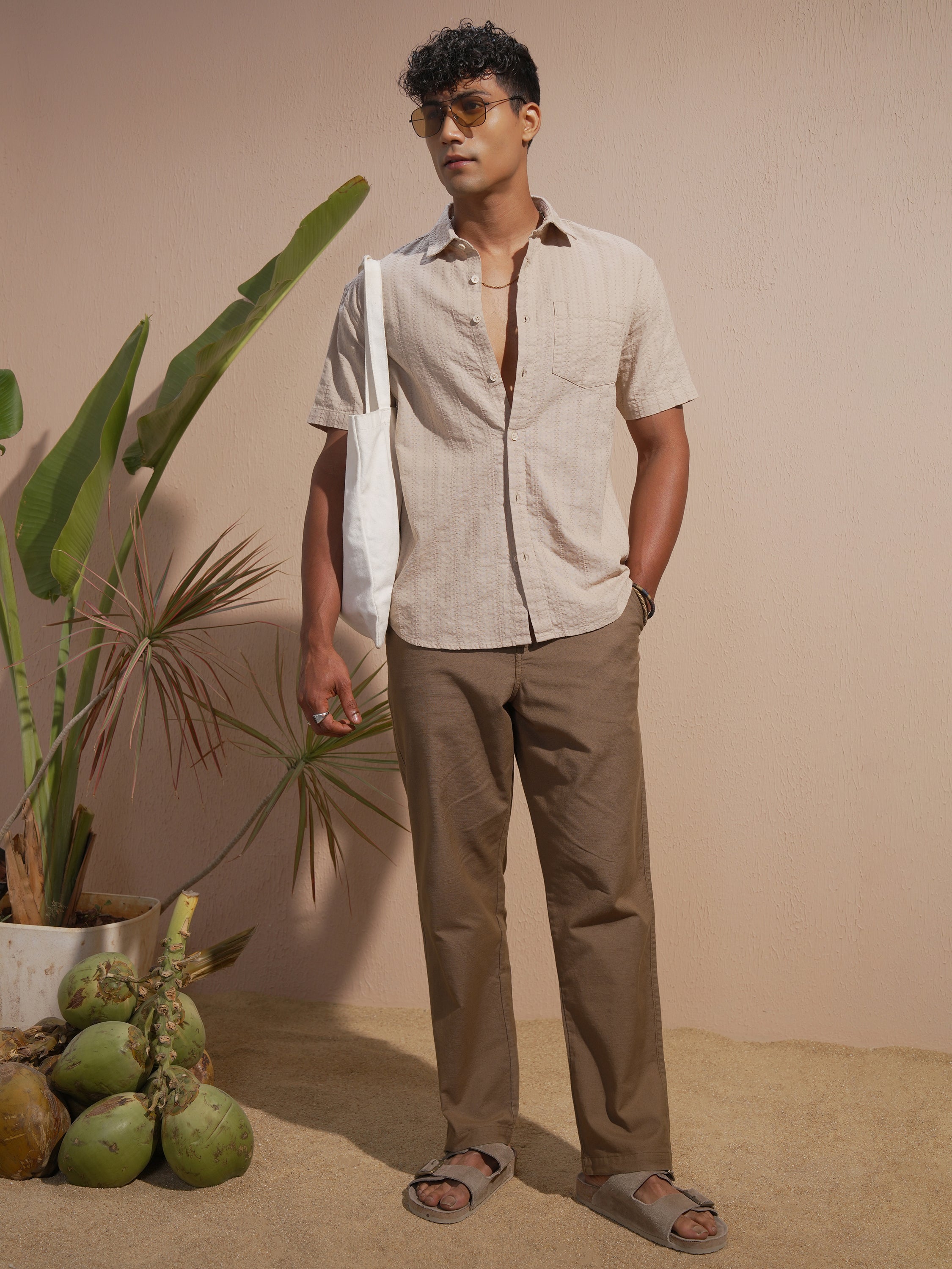 Highlander Men Brown Relaxed Fit Solid Casual Trouser - Brown - Image 2