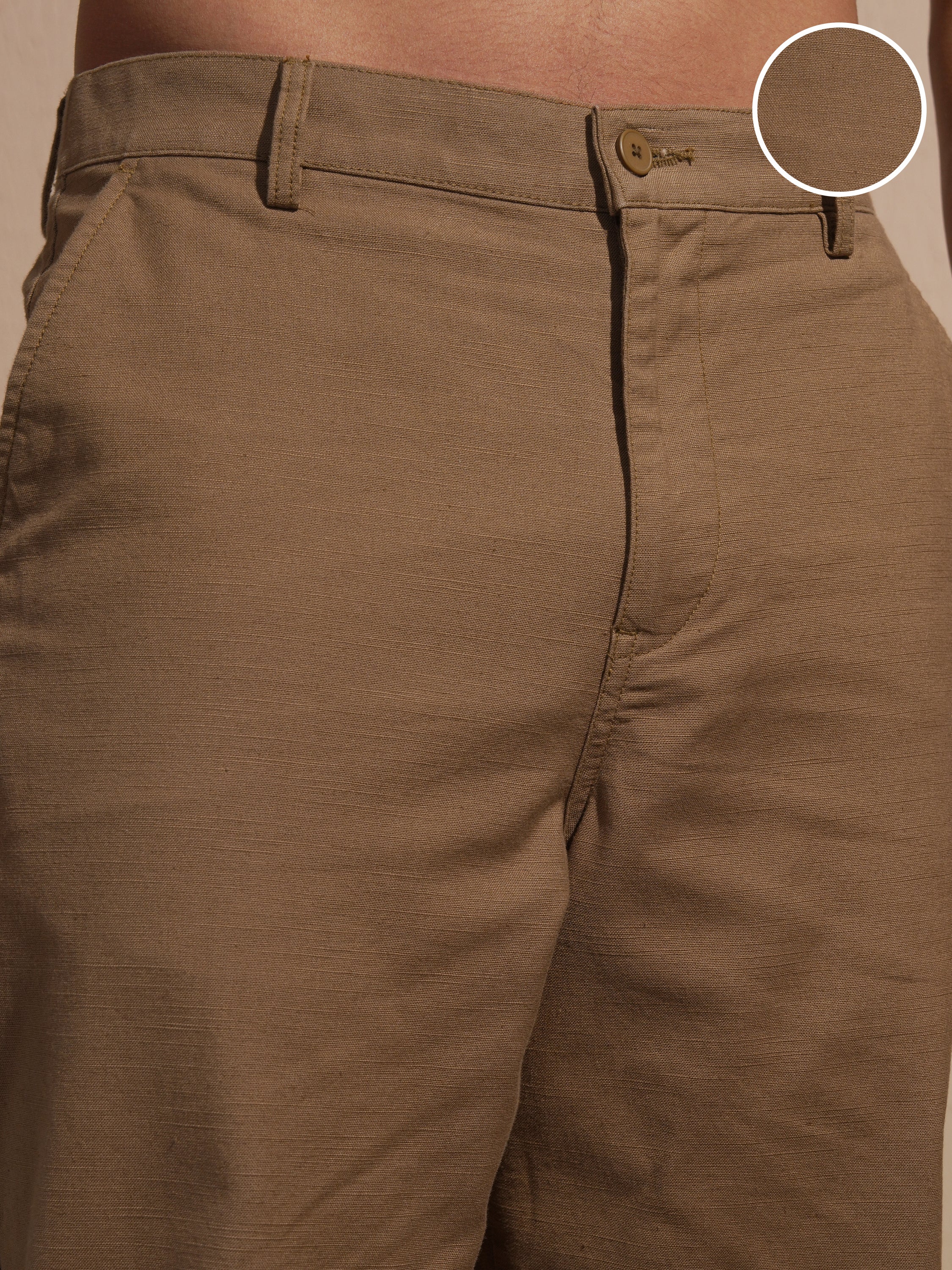 Highlander Men Brown Relaxed Fit Solid Casual Trouser - Brown - Image 5